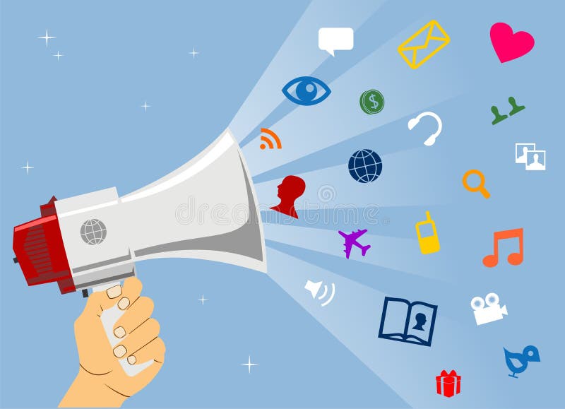 Sociale media mededeling royalty-vrije illustratie Sociale media mededeling royalty-vrije illustratie