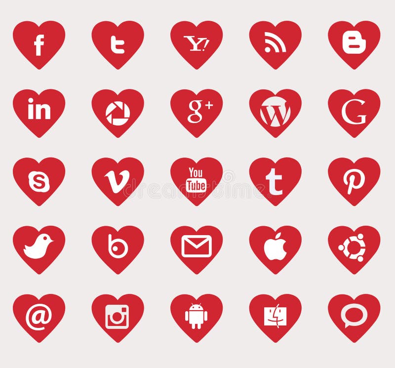 Sociale media pictogrammen stock illustratie Sociale media pictogrammen stock illustratie