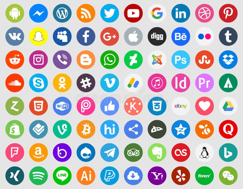 Set van sociale media-iconen vector illustratie