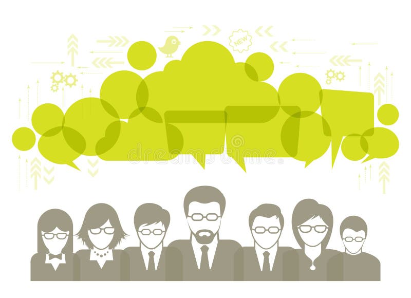Sociale van de netwerkbespreking en toespraak bellenillustratie met sociale media pictogrammen stock illustratie Sociale van de netwerkbespreking en toespraak bellenillustratie met sociale media pictogrammen stock illustratie