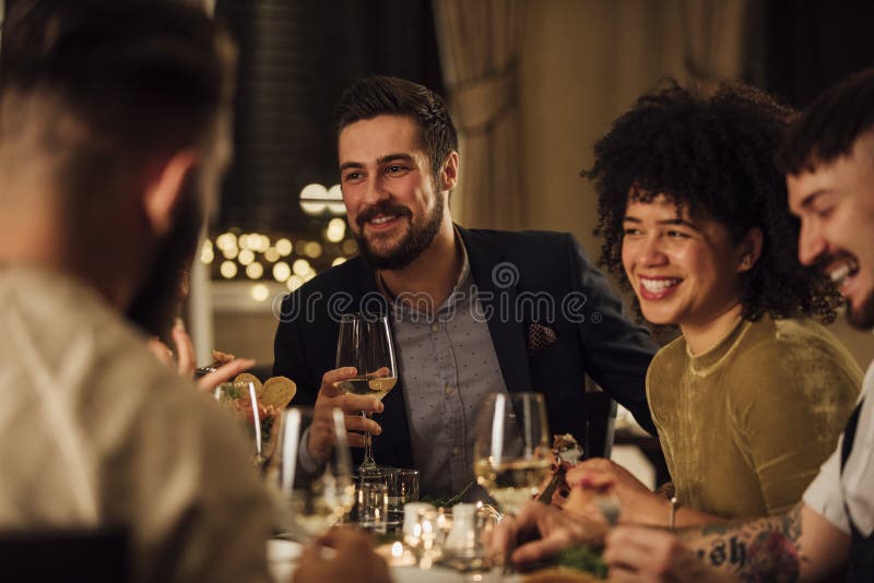 Socialising Over A Meal stock photography Socialising Over A Meal stock photography