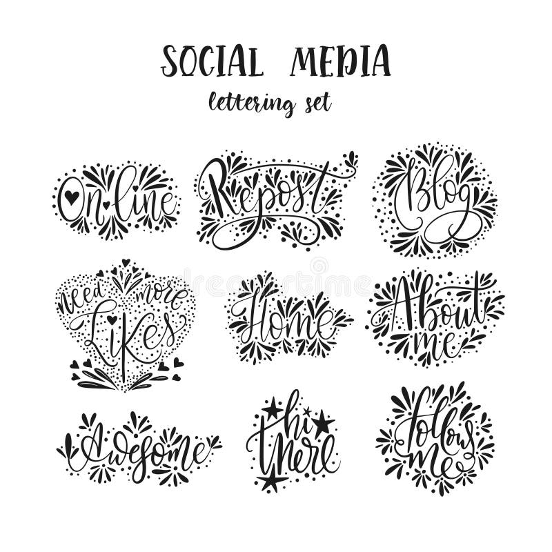 Socialt massmedia som märker uppsättningen vektor illustrationer Socialt massmedia som märker uppsättningen vektor illustrationer