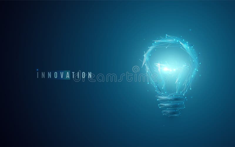 Socialt medelbegrepp Lightbulb i modern polygonal stil med ljus effekt royaltyfri illustrationer