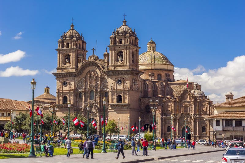 Society of Jesus church Plaza de Armas Cuzco Peru stock photography Society of Jesus church Plaza de Armas Cuzco Peru stock photography