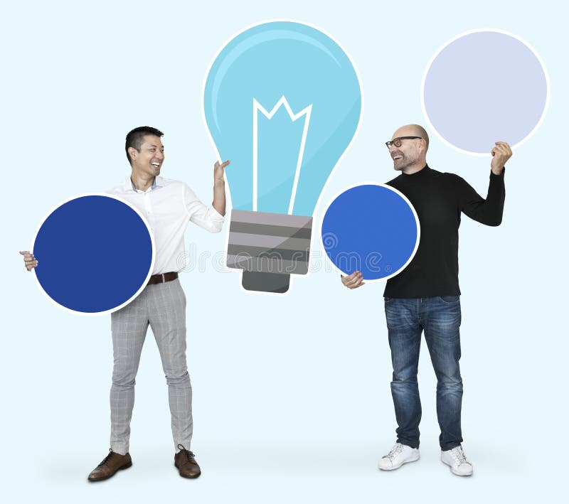 Socios creativos con ideas brillantes imágenes de archivo libres de regalías Socios creativos con ideas brillantes imágenes de archivo libres de regalías