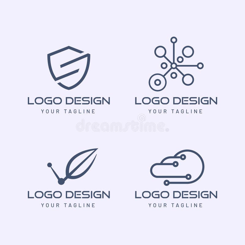 Société de technologie de collection de logo avec le style moderne minimaliste illustration stock Société de technologie de collection de logo avec le style moderne minimaliste illustration stock