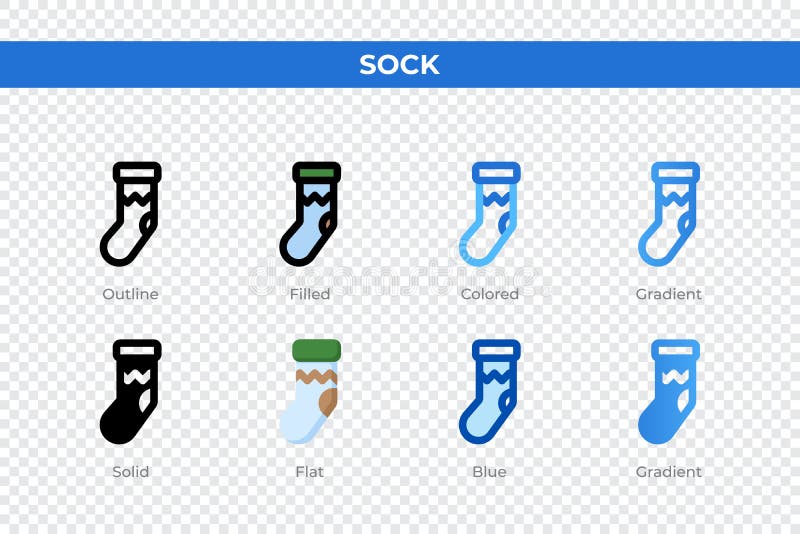 Sock Icons in Different Style. Sock Icons Set. Holiday Symbol