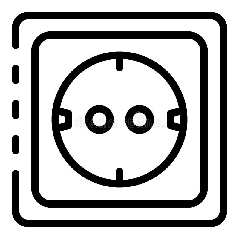 Socket icon, outline style. Socket icon. Outline socket vector icon for web design isolated on white background
