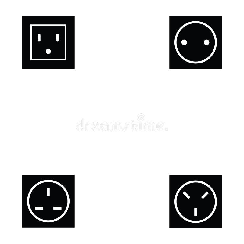 Socket icon set stock vector. Illustration of european 107352898