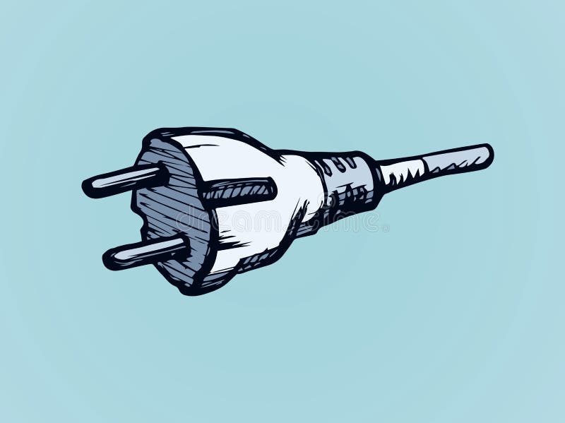 Socket And Plug. Vector Drawing Stock Vector - Illustration of