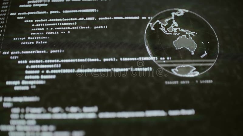 Ο κώδικας socket της Python επικαλύπτεται σε μια συνδεδεμένη ψηφιακή γη απόθεμα βίντεο