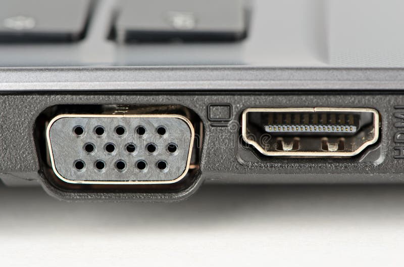 Sockets HDMI and DisplayPort Stock Photo - Image of technology, hdmi