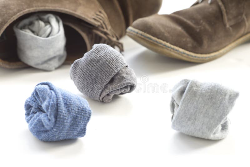 Socks and brown shoes stock photo. Image of leather, white 61215394
