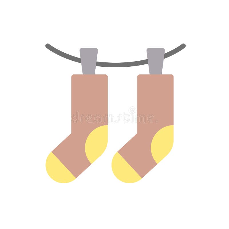 Cute sock with baby clothes pin isolated icon Vector Image