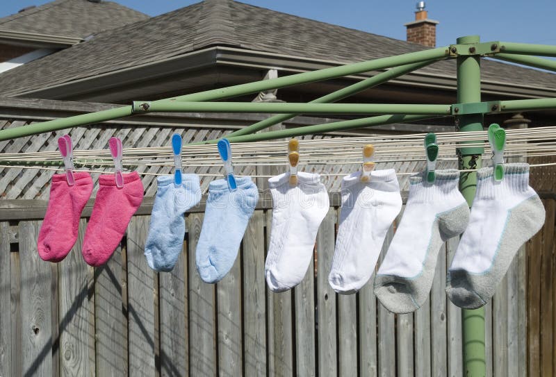 Socks Hanging Outside To Dry Picture. Image 25890098