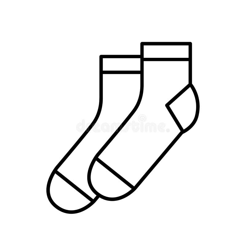 Socks Icon. Set of Black Linear Socks Stock Vector - Illustration of ...