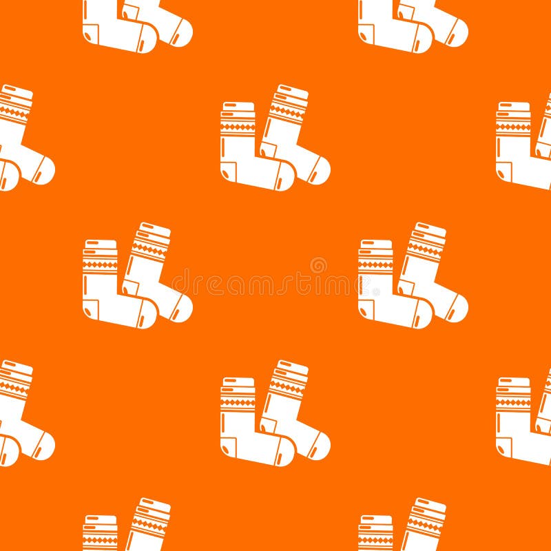 Socks Pattern Vector Orange Stock Vector Illustration of repeat