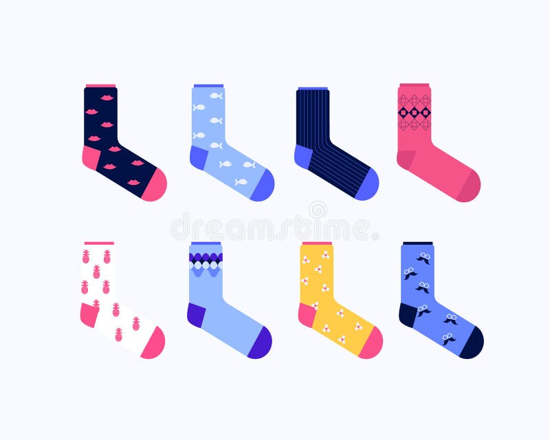 Socks Vector Graphics Designs and Templates Illustration Concept Stock
