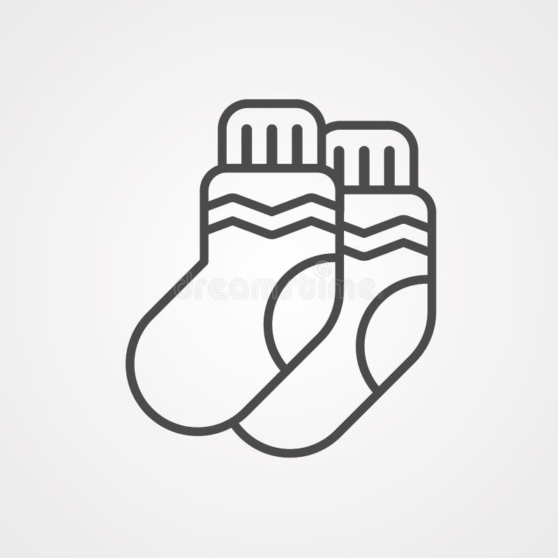 Socks Vector Icon Sign Symbol Stock Illustration - Illustration of ...