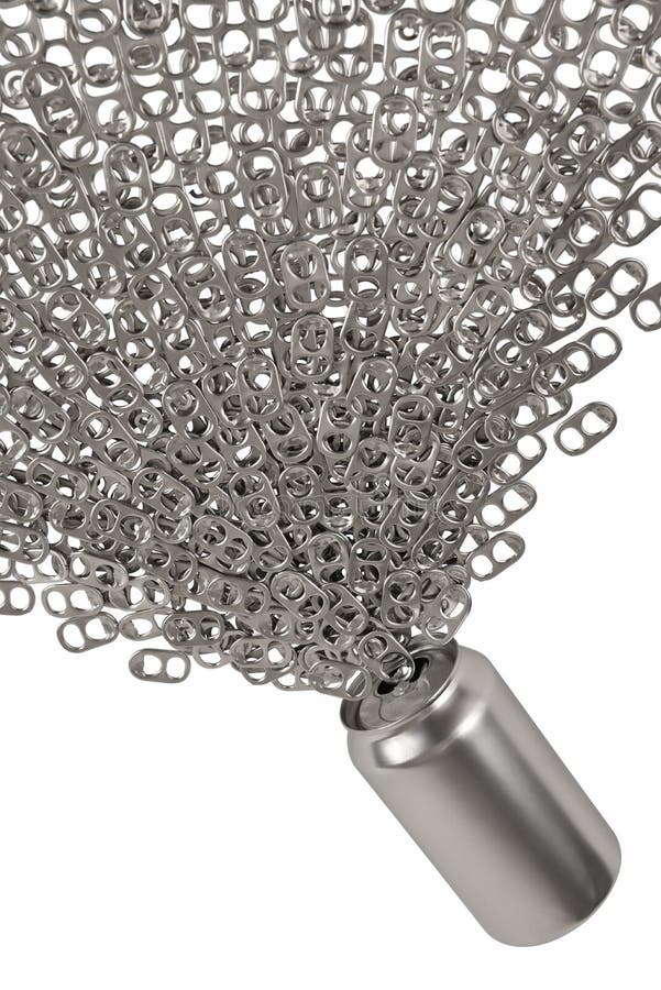 Soda can and pull rings stock photo. Image of steel 100749078