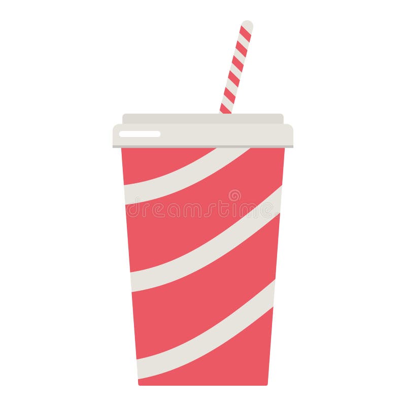 Disposable Soda Cup Icon Flat Stock Vector - Illustration of energy