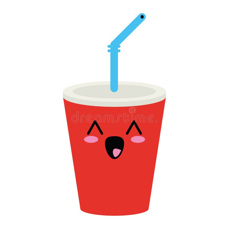 Red disposable cup with drinking straw Royalty Free Vector