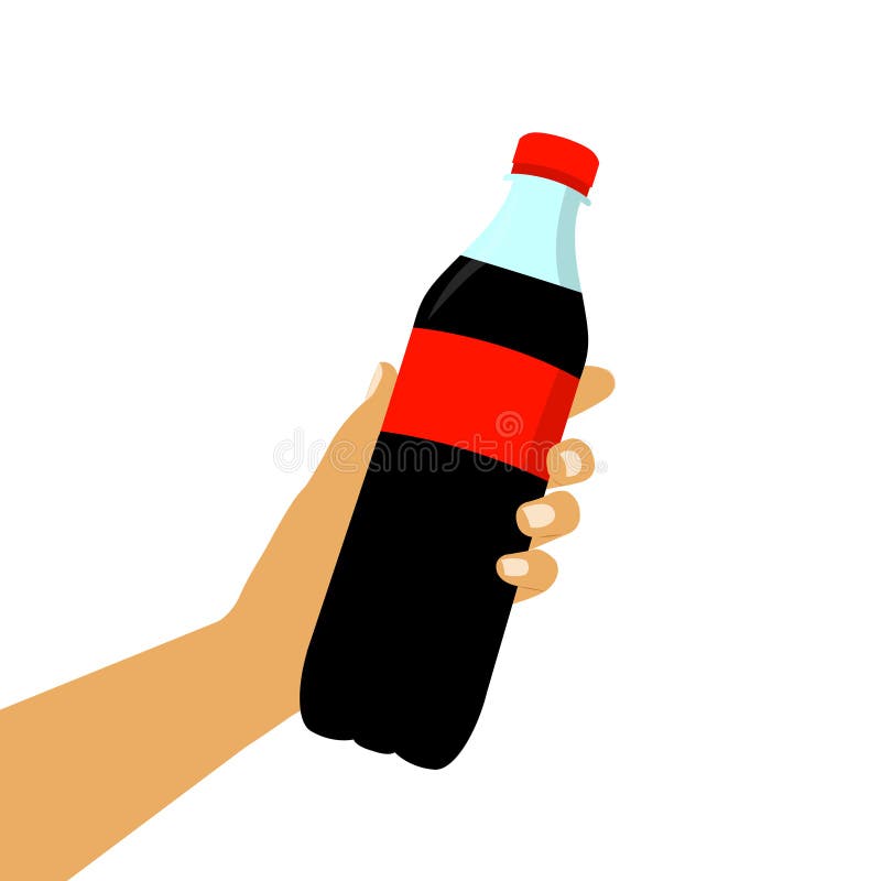 Soda in der Hand Flache Art des süßen Sodas vektor abbildung Soda in der Hand Flache Art des süßen Sodas vektor abbildung