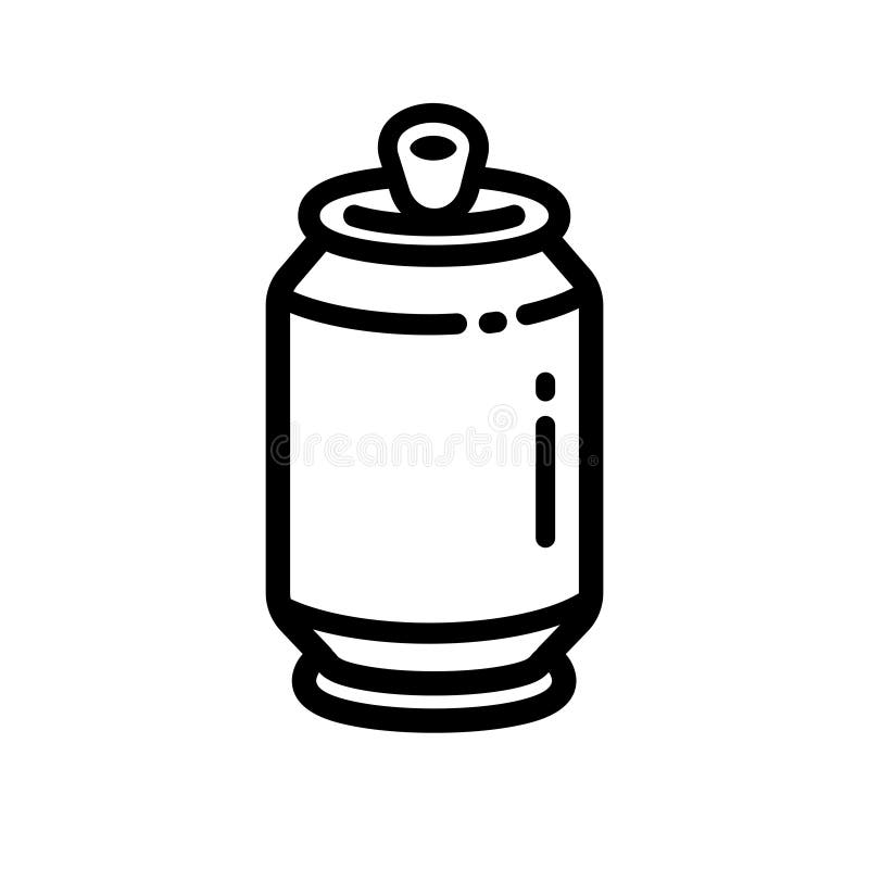 Soda Tin Can Outline Vector Icon Stock Vector - Illustration of ...