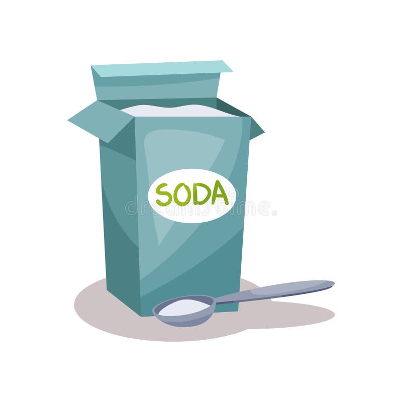 Soda w rzemiosło papierowej torbie łyżce i, wypiekowego składnika wektorowa ilustracja na białym tle royalty ilustracja Soda w rzemiosło papierowej torbie łyżce i, wypiekowego składnika wektorowa ilustracja na białym tle royalty ilustracja