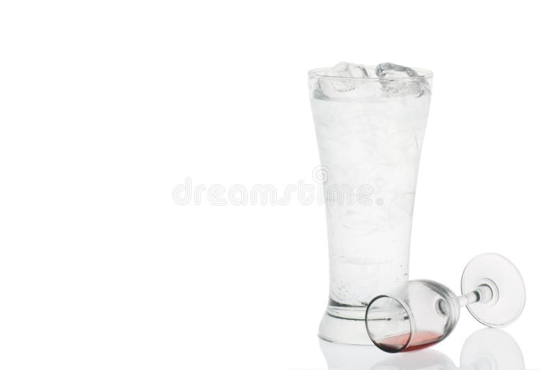 Soda water and Wine glass