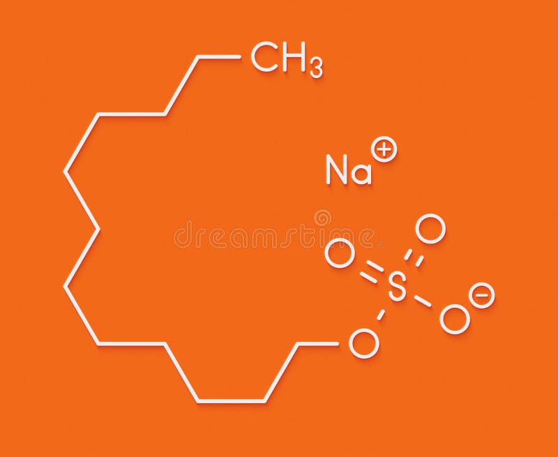 Sodium Dodecyl Sulfate or SDS, Sodium Lauryl Sulfate, Surfactant Molecule.  Skeletal Formula. Stock Vector - Illustration of chemical, sulfate:  239580350