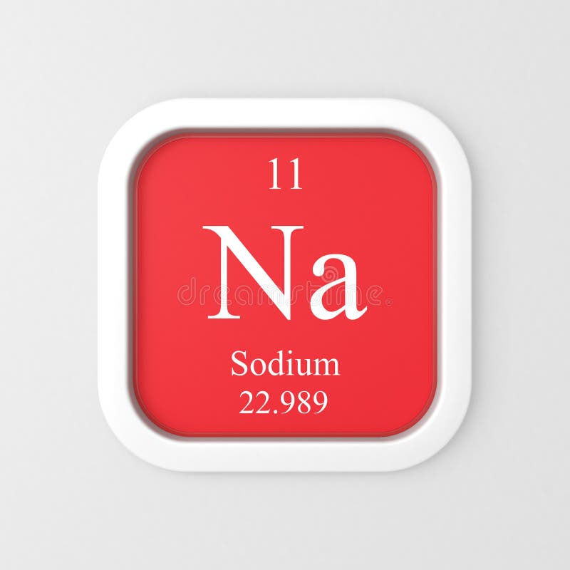 Sodium Symbol. Sign Sodium with Atomic Number and Atomic Weight Stock