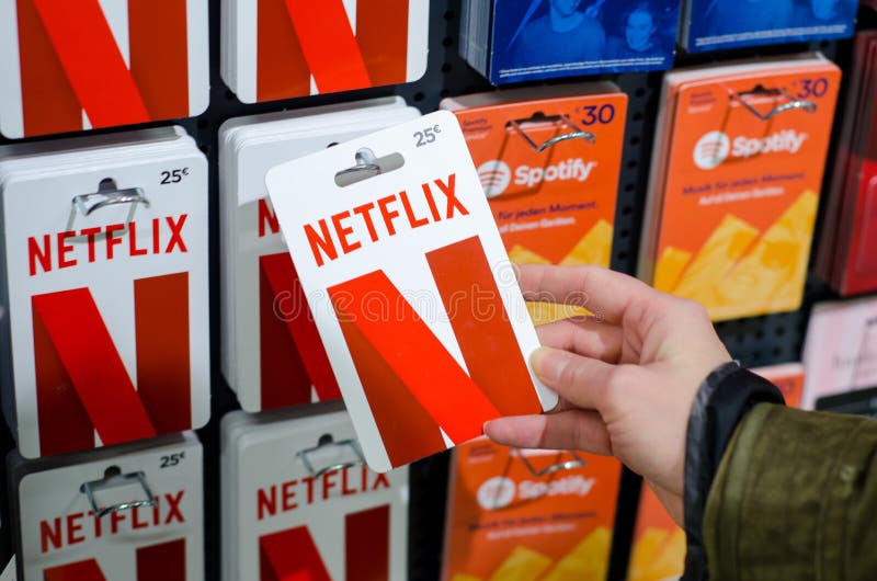 Soest, Germany - January 8, 2019: NETFLIX Gift Cards for sale in the shop