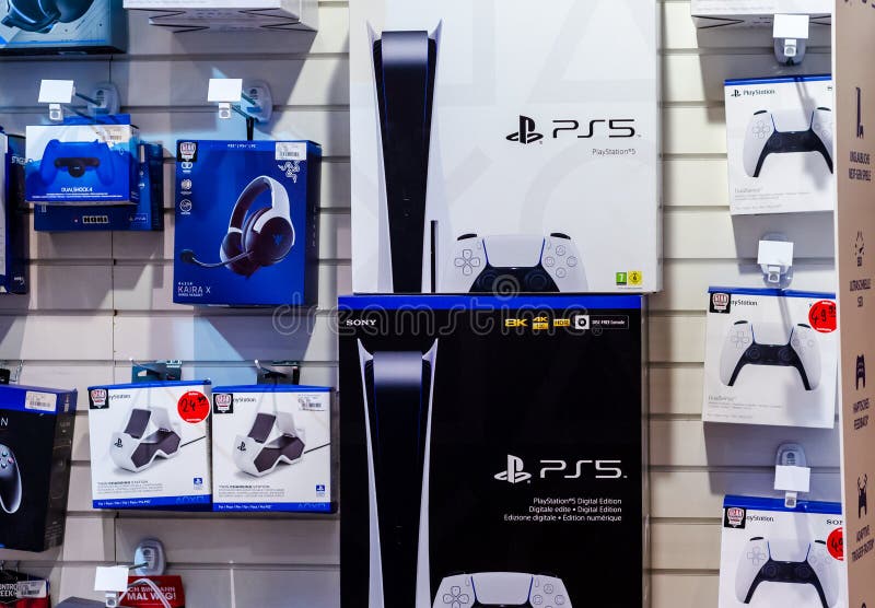 Soest, Germany - June 07, 2022: The PlayStation 5 PS5 console   for sale in the supermarket