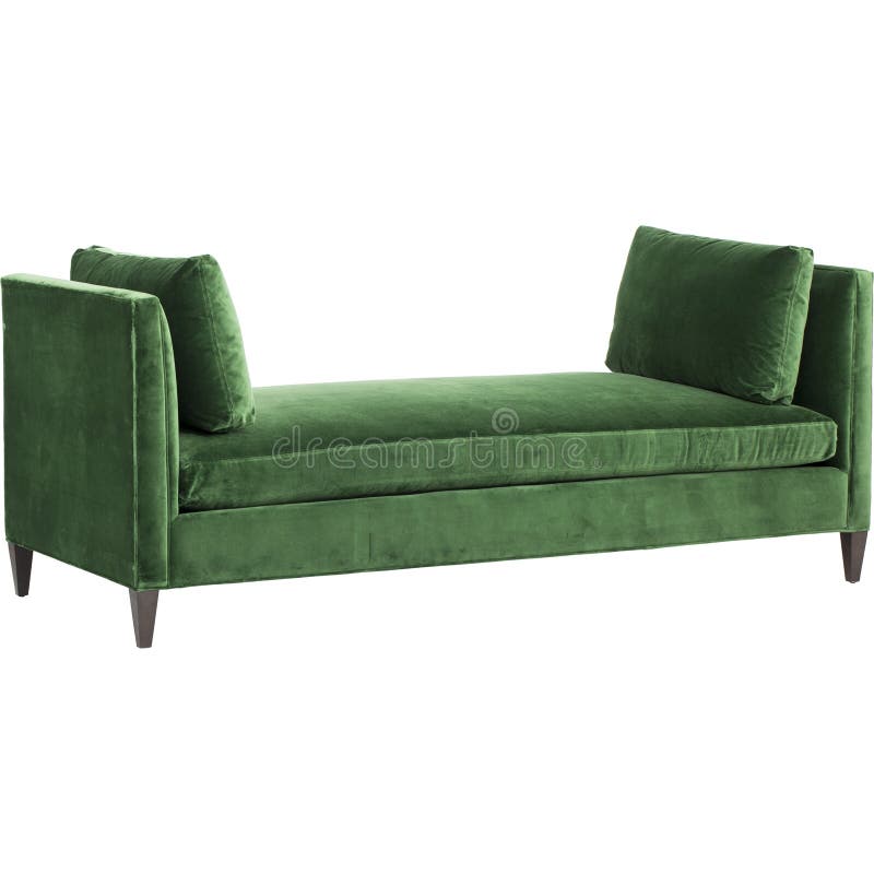 Sof? verde isolado no fundo branco Um sof? do daybed em um fundo branco imagens de stock Sof? verde isolado no fundo branco Um sof? do daybed em um fundo branco imagens de stock