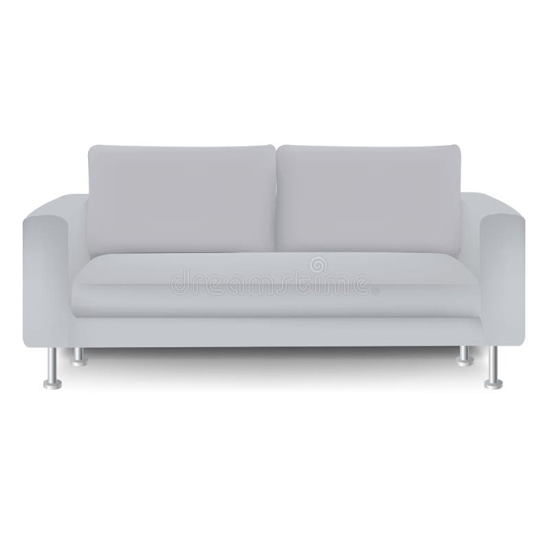 Sofa Bed with Isolated White Background Stock Vector Illustration of