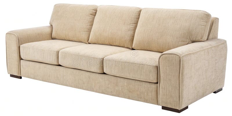 Sofa beige Fabric sullo sfondo bianco illustrazione di stock