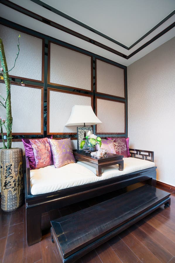 Sofa with Chinese style stock image. Image of seat, house 35731535