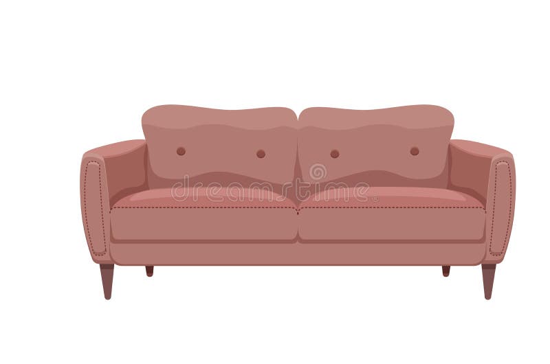 Sofa and couches colorful cartoon illustration stock illustration