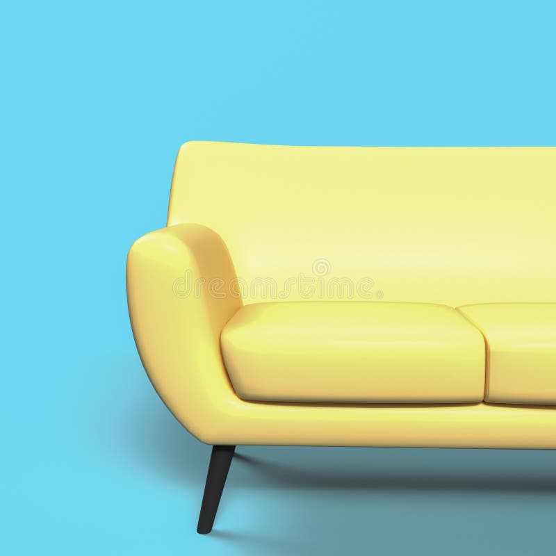 Sofa 3D Render Isolated In White Background stock illustration