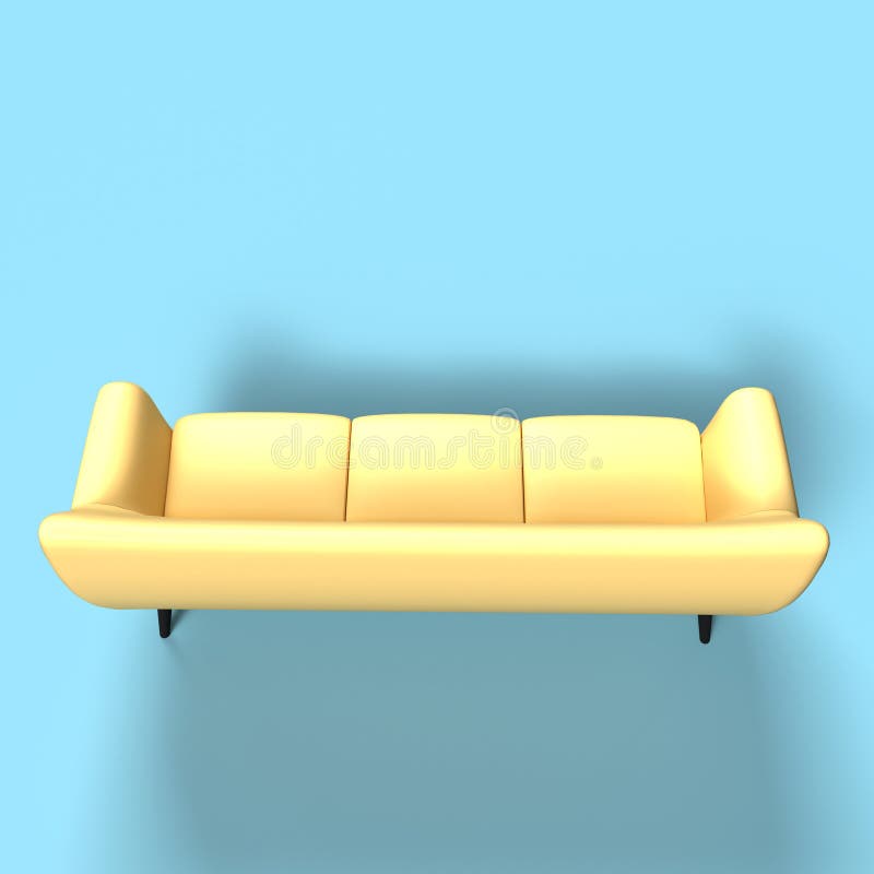 Sofa 3D Render Isolated In White Background stock illustration