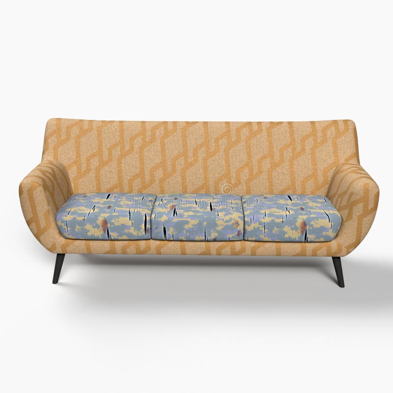 Sofa 3D Render Isolated In White Background stock illustration