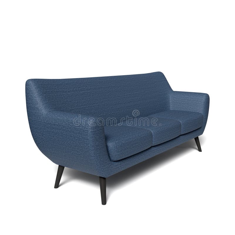 Sofa 3D Render Isolated In White Background royalty free illustration