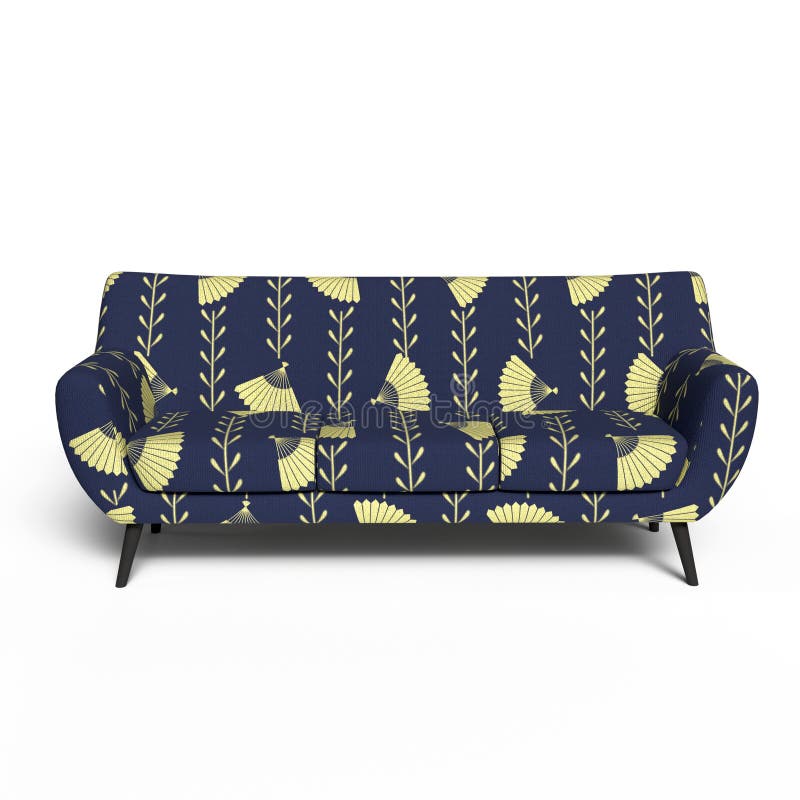 Sofa 3D Render Isolated In White Background stock illustration