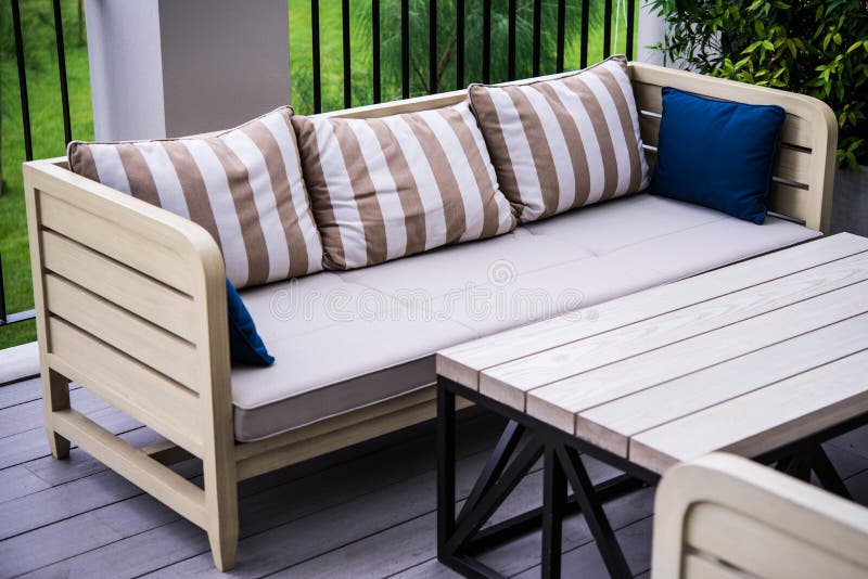 Sofa in the garden stock photo. Image of environment 43198772