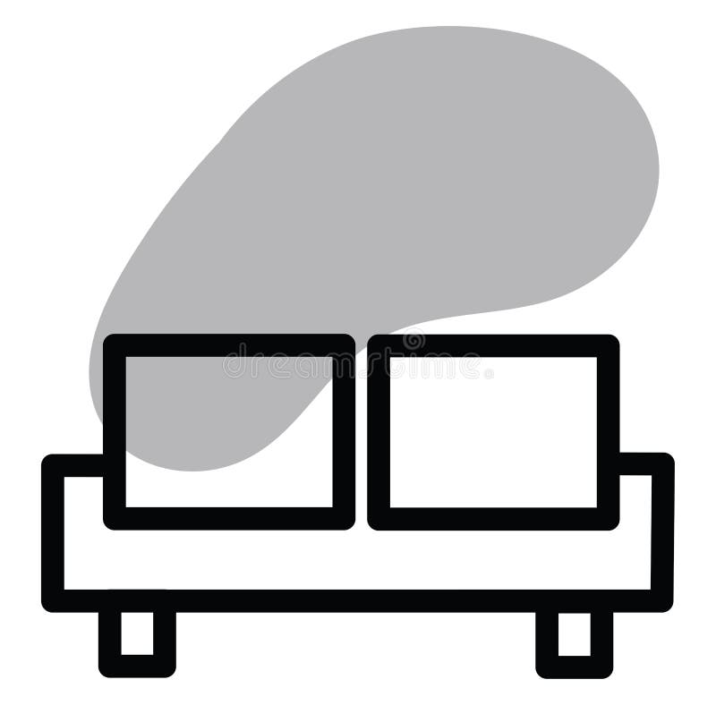 Sofa-Icon. Schwarze Sofa-Abbildung auf weißem Hintergrund