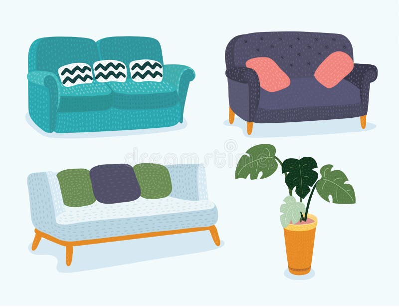 Sofa Icon Set Vector Illustration illustration libre de droits Sofa Icon Set Vector Illustration illustration libre de droits
