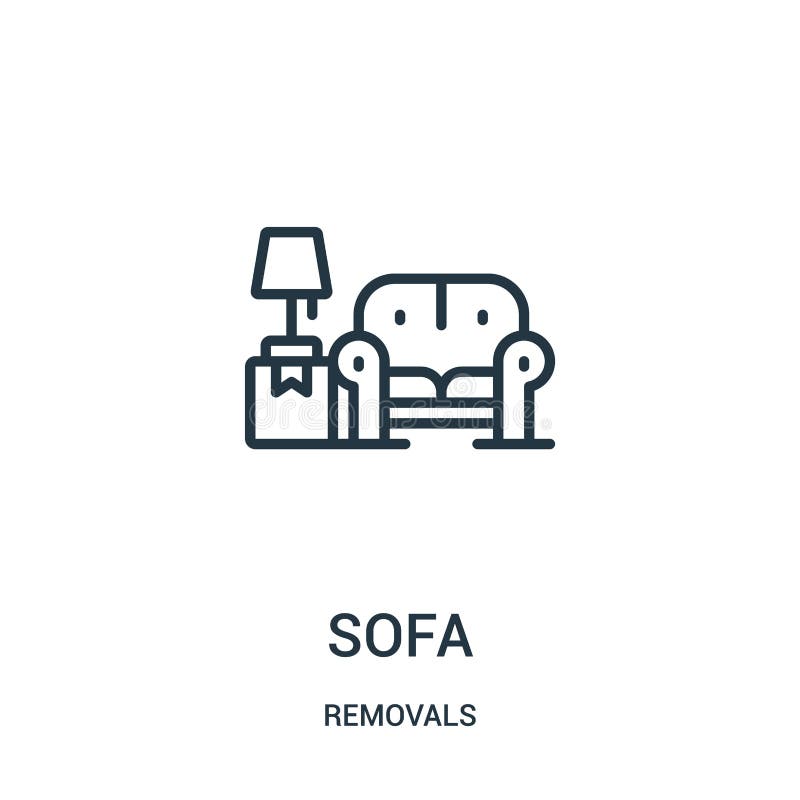 Sofa icon vector from removals collection. Thin line sofa outline icon vector illustration. Linear symbol for use on web and mobile apps, logo, print media. Removals symbol vectors