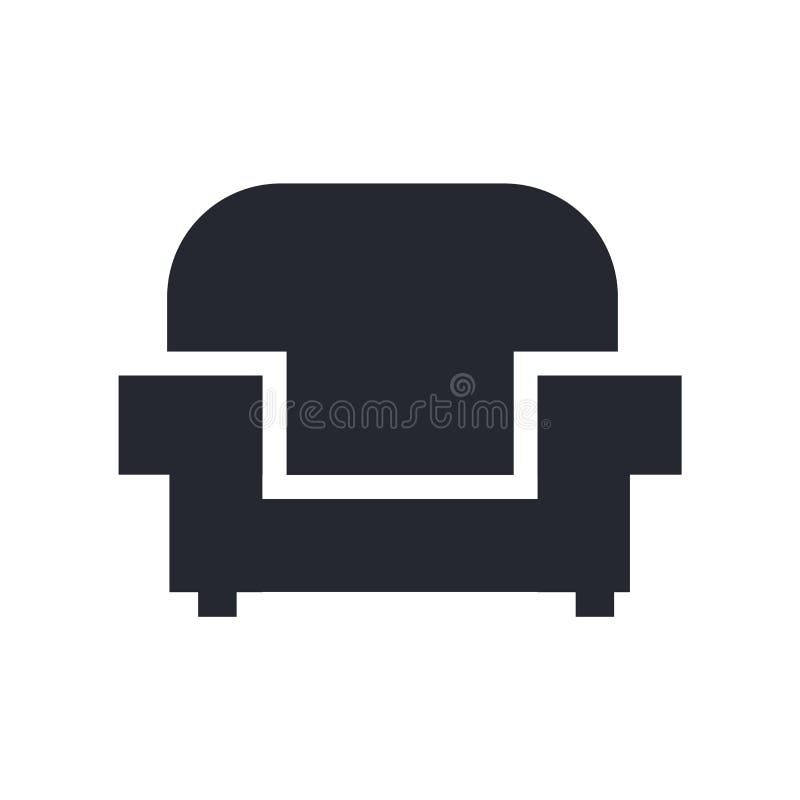 Sofa Icon Vector Sign and Symbol Isolated on White Background, S Stock