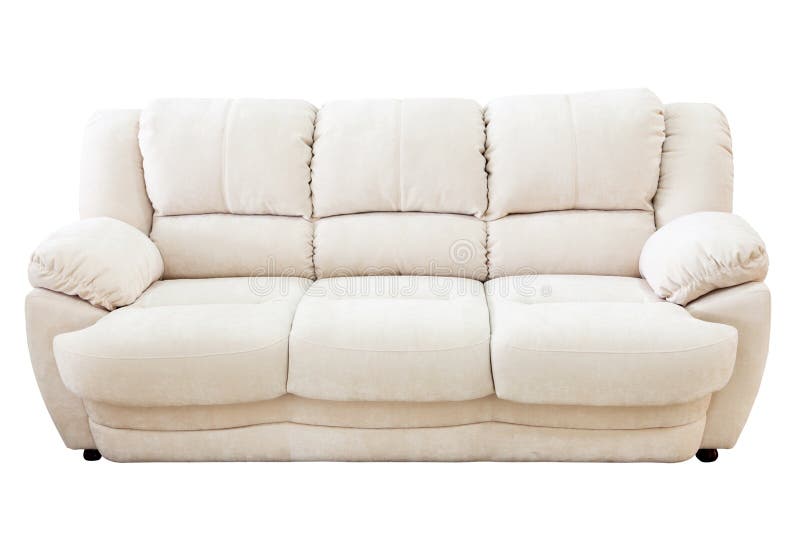 Beige couch on white stock photo. Image of domestic, parquet 11659924